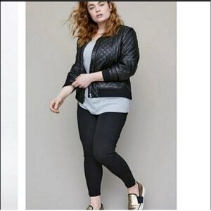 Spanx Leggings Black‎ Stretch High Rise  Denim Jean Jeggings Large Tall
